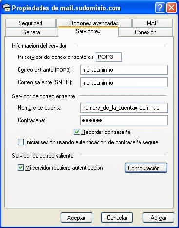 Configurar una cuenta de correo en Outlook Express