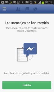 Facebook Messenger - Mensaje movido